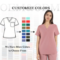 Klassieke V-Hals Dames Tandheelkundige Uniform Sets Voor Gepersonaliseerde Logo Sneldrogende Premium Kwaliteit Scrubs Uniformen Sets