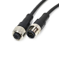 Sensor M12 de 2, 3, 4, 5, 6, 7, 8, 12 y 17 pines, Tipo A, B, D, Codificado X, CE/RoHS, PVC, Conector de Cable Macho y Hembra