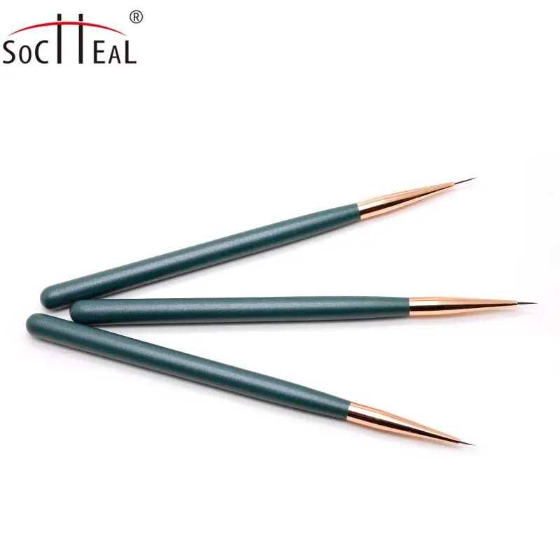 3-teiliges Detail Nail Art Brush Set Nail Liner Brush mit blauem Holzgriff Profession elles Nail Art Tool Zum Zeichnen feiner Muster