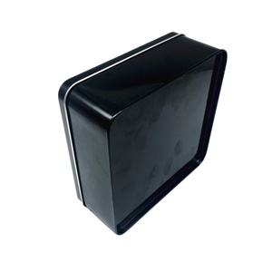 Custom black square Rectangular Shape Candy Cookie Storage Tin Box gift wrap metal tin box