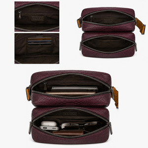 <span class=keywords><strong>Riñonera</strong></span> de Doble Capa de Cuero PU con Estampado de Serpiente y Bloques de Color, con Doble Cremallera y Hebilla Ajustable, para Hombre y <span class=keywords><strong>Mujer</strong></span> - Product Image 6