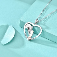 Pendentif Cheval GP127 en Argent Sterling 925, Cœur d'Amour Étreignant un Cheval, pour Collier, Bijou Fin, Cadeau pour Femmes et Filles