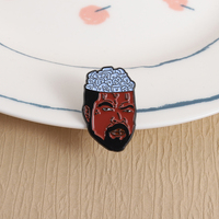 Broche en émail du célèbre rappeur Ice Cube, personnage de dessin animé, broches en métal, badge de revers pour sac à dos, bijoux de mode, cadeau pour ami