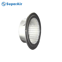 Persiennes extérieures rondes étanches persiennes en acier inoxydable bouche d'aération extérieure pour système de ventilation domestique