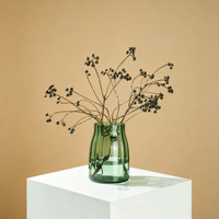 Vase en verre nordique minimaliste avec base en bois, pot de fleurs hydroponique créatif, décoration de table pour salon, ornement d'aquarium