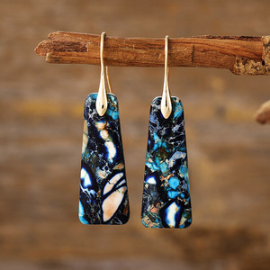 Natural Stone Drop Earrings Women's Fashion Jewelry Bohemian Style <b>Light</b> Luxury Teardrop Shape Earring For Everyday Wear - Product Image 1