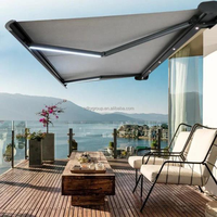 Auvent rétractable électrique en aluminium KUNYA KUNYA-A2, moderne et minimaliste, avec contrôle anti-insectes, pour extérieur, OEM/OED, pliable.