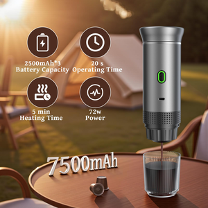 Petite machine à café à capsules semi-automatique portable pour l'extérieur, en acier inoxydable, facile à nettoyer, machine à expresso - Product Image 4