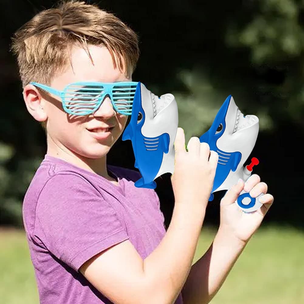 Pistola De Agua Con Forma De Tiburón Para Niños – Incluye Gafas De Natación, Juguete De Verano Para Piscina Y Playa