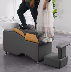 Chaises de lavage de cheveux Timessalon modernes, lit de shampooing avec bol en céramique, chaise de shampooing pour la tête - Product Image 2