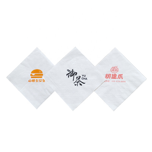Rounuo geprägte abendessen serviette papier, individuell bedruckte logo, weiß, 100% holz zellstoff, 2 lagen - Product Image 1