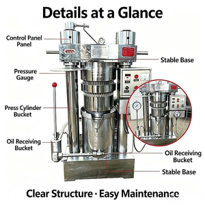 Stainless Steel Manual <b>Oil</b> <b>Press</b> <b>Machine</b> with Clear Structure and Easy Maintenance for Cold Pressing - Product Image 1