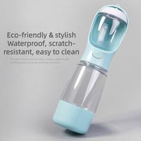 Gourde portable et étanche pour animaux de compagnie avec distributeur d'eau et de nourriture 3-en-1 pour chiens et chats