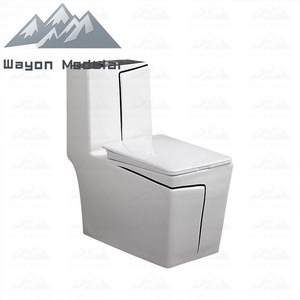 Wayon Support en céramique moderne à double chasse <span class=keywords><strong>WC</strong></span> Salle <span class=keywords><strong>de</strong></span> bain Réservoir d'eau bas Nouvelle cuvette <span class=keywords><strong>de</strong></span> toilette carrée avec structure monobloc <span class=keywords><strong>de</strong></span> drainage S-Trap - Product Image 5