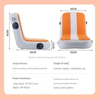 Coussin de siège gonflable portable en PVC avec dossier pour planche à pagaie, canoë et sports nautiques de pêche