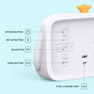 Sveglia Ruishang con Schermo IPS da 7 Pollici, Luce Notturna LED a 4 Colori, in Plastica ABS per Bambini e Neonati, Allenamento del Sonno - Product Image 1