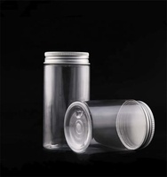 Crème personnalisée pots cosmétiques vides en plastique PET avec couvercle en aluminium pour les soins de la peau et nettoyant pour le visage à faible quantité minimale de commande en stock