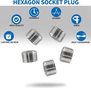 3/8 "NPT nam cắm 304 thép không gỉ nội bộ <span class=keywords><strong>Hex</strong></span> chủ đề ống cắm <span class=keywords><strong>Hex</strong></span> chìm đầu cắm ổ cắm ống phù hợp - Product Image 4