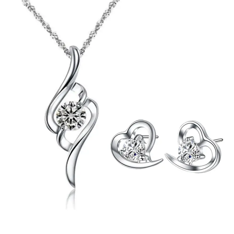 Jewelry earrings necklace set ladies niche design earrings pendant jewelry set accessories wholesale