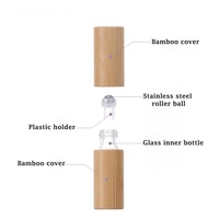 Bouteilles de parfum en verre et bambou écologiques avec bille roll-on, gravure personnalisée du logo, capacité 3ml/5ml/10ml