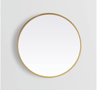 Grand miroir rond en alliage d'aluminium Miroir circulaire décoratif à suspension murale Miroir mural décoratif à cadre en métal