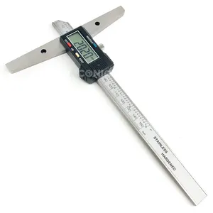Source Factory Stainless Steel Digital Depth Vernier Caliper Gauge with Holes and Base Width 150mm