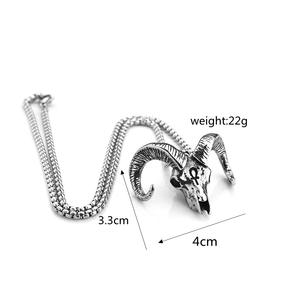 Collar con Colgante de Cabeza de Cabra de Acero Inoxidable para Hombre, Símbolo Ankh del Antiguo Egipto, Joyería de Moda con Temática Animal, Regalo - Product Image 5