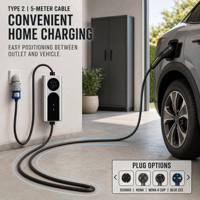 Chargeur EV portable 3,5 kW 7 kW 11 kW Type 2 Câble de 5 m Mode 2 Utilisation domestique IP65 OLED CE TUV RoHS Garantie 1 an OEM Vente en gros