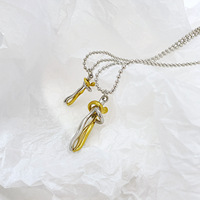 Collier pour couple en acier titane, bijoux pour la Saint-Valentin, pendentif pour amoureux, couple qui s'embrasse et s'embrasse, ensemble de colliers pour couple