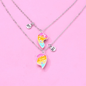 2 unids/set imán atractivo corazón collar Big Sister <span class=keywords><strong>Little</strong></span> Sister collares lindo mejor amigo collares joyería para mejor amigo - Product Image 6