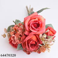 Rétro Automne Floral Design Hortensia Bulgare Rose Bouquet Nouvel An Halloween Noël Maison Mariage Décor Fleurs Artificielles