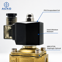 Vanne solénoïde étanche IP65 2W160-15D.1/2" AC220V, bobine encapsulée, vanne à eau en laiton résistante à la corrosion PN10