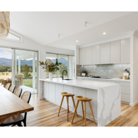 Ensemble complet de luxe, finition brillante, armoires de cuisine style farmhouse, blanc antique, CBMmart