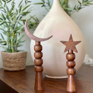 Décoration de table en bois artisanale de qualité supérieure en forme de croissant de lune pour le Ramadan, ornement islamique pour la maison, décoration arabe pour l'Aïd Moubarak - Product Image 1