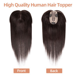 Topper de cheveux humains naturels BLT Kinky Curly Deep Wave, base en soie, fermeture monofilament, frange, système capillaire, cheveux brésiliens Remy, <span class=keywords><strong>blanc</strong></span>, pour femmes - Product Image 4