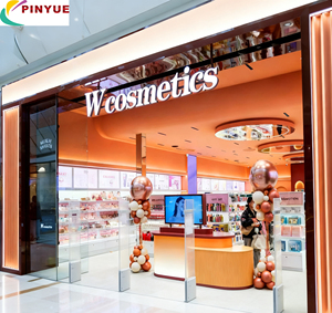 Hochwertige Luxuriöse Moderne Vitrine Runde Ausstellungsregale Maßgefertigte Parfüm 3-stufige Rotierende Acryl-Regalvitrine für Kosmetikprodukte - Product Image 3