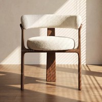 Chaises de salle à manger modernes haut de gamme en bois massif avec tissu décontracté, style designer simple pour hôtels et restaurants