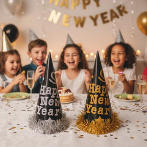 13.5 \ "buon anno cappello a cono 48 pz/Cs personaggi a righe in PVC cappelli per bambini per scene Casual e natalizie - Product Image 3