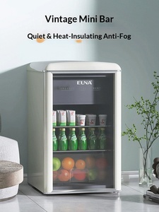 EUNA/YouNuo Réfrigérateur compact rétro 110L à dégivrage automatique pour boissons, idéal salon, bureau, appartement, <span class=keywords><strong>rouge</strong></span> - Product Image 1