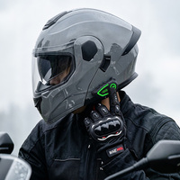 Casque Moto Modulaire DOT en Promotion avec Double Visière, Casque Relevable avec Bluetooth et Gants – Ensemble Trois Pièces pour Cyclisme – Direct Usine