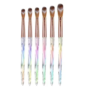 6pcs 3D Carving Brush <b>Kit</b> Acrylic <b>Nail</b> Brush Set Aurora Multi Size Professional Brushes Acrylic Application Powder Extension - Product Image 1