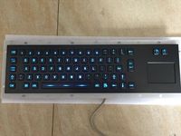 Clavier industriel en acier inoxydable IP65 pour kiosque, à montage mécanique, avec pavé tactile, trackball ou rétroéclairage au choix