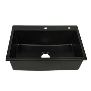 Grosir wastafel kaca serat wastafel klasik mangkuk tunggal di bawah gunung granit wastafel dapur wastafel - Product Image 1