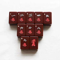 Ensemble de mahjong américain de luxe brun 166 pièces avec motif Joker et Dragon pour jeu familial