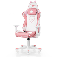 Mobilier de bureau Offre Spéciale chaise de jeu chat rose chaise d'ordinateur pour fille chaise de jeu ergonomique pour ordinateur de bureau de course avec coussin