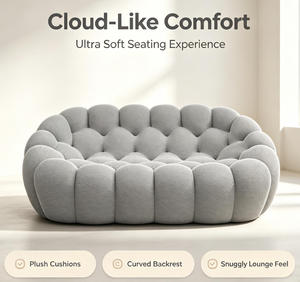 Canapé nuage moderne en tricot nid d'abeille 3D, fauteuil paresseux sans structure, chaise simple au sol pour salon et chambre à coucher - Product Image 3
