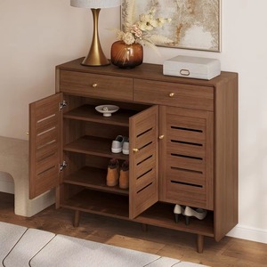 <b>Shoe</b> cabinet with sitting Design <b>Shoe</b> <b>Rack</b> Cabinet Simple Mango Wood and Rattan for Entryway or Living Room <b>Shoe</b> <b>Storage</b> Shelves - Product Image 3