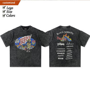 T-shirt da uomo oversize girocollo in cotone 100% di alta qualità, pesante, personalizzabile con stampa, lavaggio enzimatico, all'ingrosso - Product Image 2