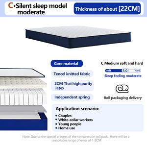 Colchón de Látex Enrollable en Caja, con 7 Zonas de Compresión, Muelles Independientes, Antibacteriano, Grosor Personalizable de 22 cm, para Dormitorio - Product Image 2