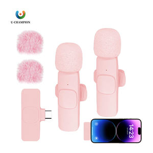 Microphone cravate à clipser Plug-and-Play avec suppression du bruit, sans fil 2,4 G, connecteur iPhone, mini taille pour karaoké - Product Image 1